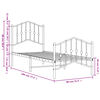 vidaXL Метална рамка за легло с горна и долна табла, черна, 75x190 см