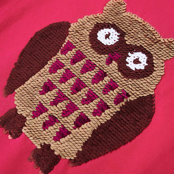 Детска тениска с дълъг ръкав, яркорозова, 116