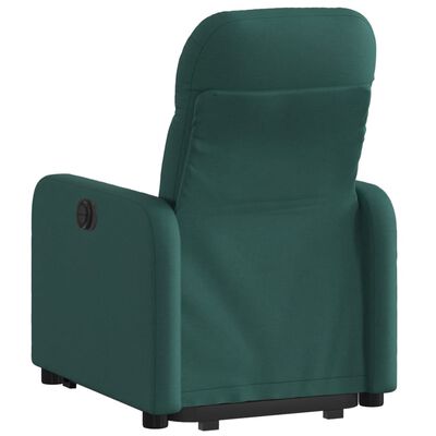 vidaXL Електрически изправящ реклайнер стол, тъмнозелен, текстил