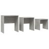 vidaXL Стифиращи масички за кафе, 3 бр, бетонно сиви, инженерно дърво