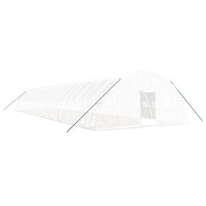 vidaXL Оранжерия със стоманена рамка бяла 132 м&sup2; 22x6x2,85 м