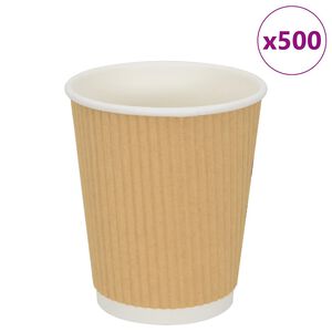 vidaXL Хартиени чаши за кафе 500 бр. 8oz 200ml Кафяво