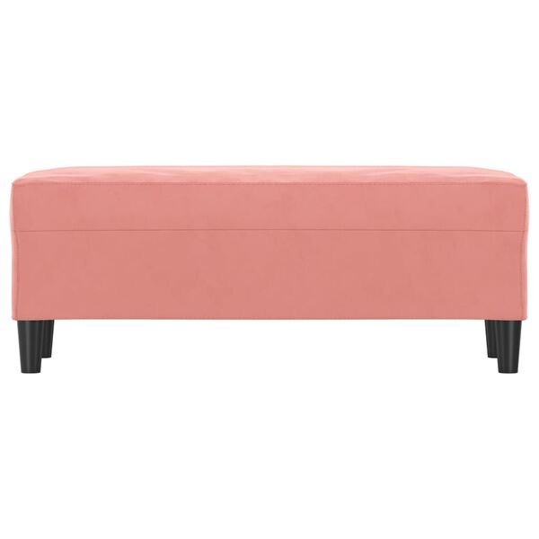 vidaXL Пейка, розова, 100x35x41 см, кадифе