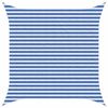 vidaXL Слънцезащитен плат Синьо и бяло 3,6 x 3,6 m HDPE