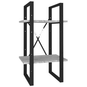 vidaXL Библиотека на 2 нива, сив сонома, 40x30x70 см, инженерно дърво