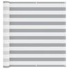 vidaXL Балконен екран Светлосив и бял 120 x 600 cm