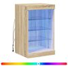 vidaXL Сайдборд с LED светлини, сонома дъб, 41x37x67 см