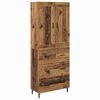 vidaXL Висок шкаф 2 бр. Старо дърво 69,5 x 34 x 180 см