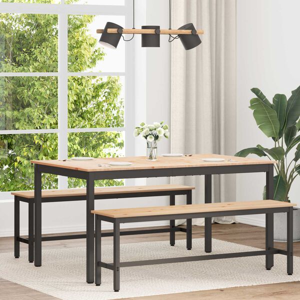 vidaXL Трапезна маса Естествен 150 x 90 x 75 cm Солидно борово дърво