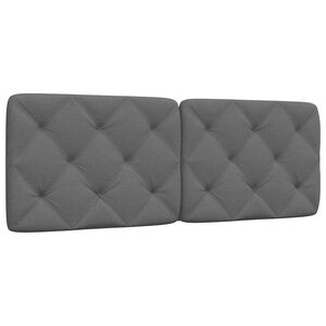 vidaXL Мека табла за легло, тъмносива, 120 см, плат