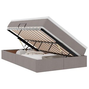 vidaXL Легло с място за съхранение и матрак Таупе 120 x 190 cm