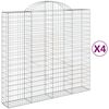 vidaXL Габионни кошници арка 4 бр 200x50x180/200 см поцинковано желязо