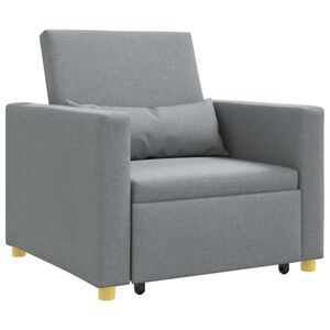 vidaXL Разтегателен диван с единично легло Светлосиво 90 x 165 x 87 см