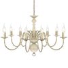 Елегантен метален полилей, цвят: антично бяло, 8 x E14 крушки