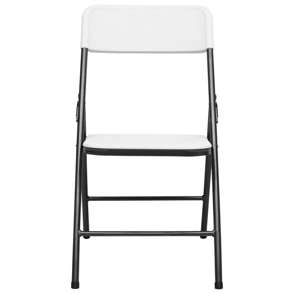 vidaXL Сгъваеми градински столове, 4 бр, HDPE, бели