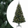 vidaXL Изкуствена коледна елха с топки 180 см 300 LED светодиода