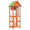 vidaXL Къщичка за птици кафява 60x58,5x160 см масивна чамова дървесина