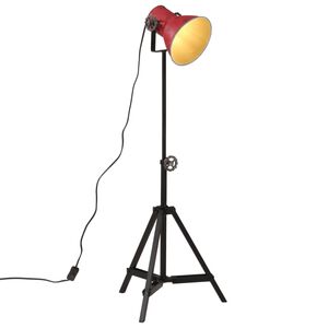 vidaXL Подова лампа 25 W винтидж състарено червено 35x35x65/95 см E27