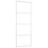 vidaXL Плъзгаща се врата матирано ESG стъкло и алуминий 76x205 см бяла