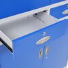 vidaXL Офис шкаф с 4 врати, метал, 90x40x180 cм, сиво и синьо
