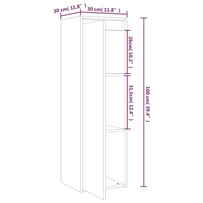 vidaXL Стенни шкафове, 2 бр, меденокафяви, 30x30x100 см, бор масив