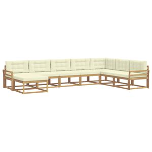 vidaXL Комплект дивани за открито 8 pcs Бяло и кремаво