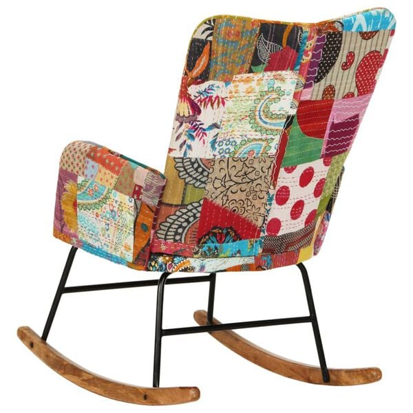 vidaXL Люлеещ стол, многоцветен, пачуърк, платно