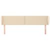 vidaXL Горна табла за легло с уши, кремава, 163x23x78/88 см, плат