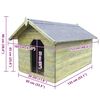 vidaXL Градинска кучешка колиба, отваряем покрив, импрегниран бор