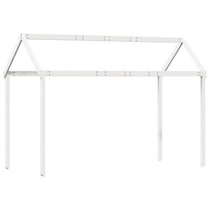 vidaXL Покрив за детско легло, бял, 217x95,5x159 см, бор масив