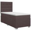 vidaXL Континентално легло с матрак Тъмен кафяв 90 x 190 cm Текстил