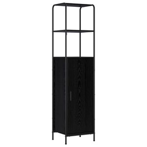 vidaXL Висок шкаф Черен дъб 40 x 33 x 161 см Инженерна дървесина