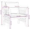 vidaXL Градински лаундж комплект с възглавници, 5 части, акация масив