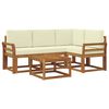 vidaXL Комплект дивани за открито 5 pcs Натурален и Крема