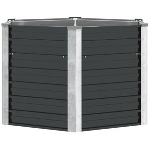 vidaXL Повдигната леха антрацит 129x129x77 см поцинкована стомана