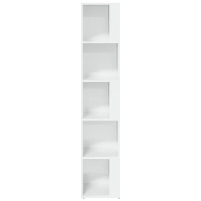 vidaXL Ъглов шкаф, бял гланц, 33x33x164,5 см, ПДЧ