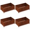 vidaXL Ограда за трева 4 pcs 100 x 60 x 35 cm Стомана Ръждясало