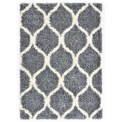 vidaXL Рошав берберски килим, РР, синьо и бежово, 160x230 см