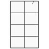 vidaXL Стена за душ с прозрачно ESG стъкло, 115x195 см, черна