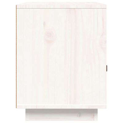 vidaXL Нощни шкафчета, 2 бр, бели, 40x34x45 см, борово дърво масив