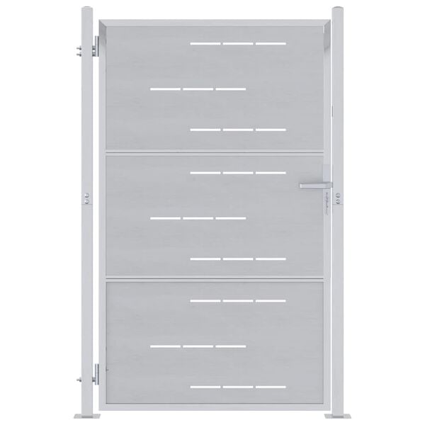vidaXL Градинска врата Сребрист 100 x 125 cm Неръждаема стомана