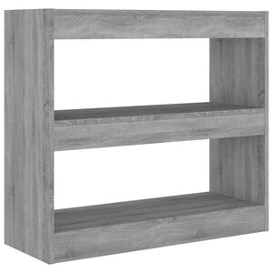 vidaXL Библиотека/разделител за стая, сив сонома, 80x30x72 см