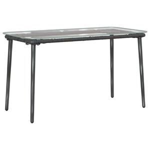vidaXL Градинска маса Черно 80 x 40 x 45 см полиратан