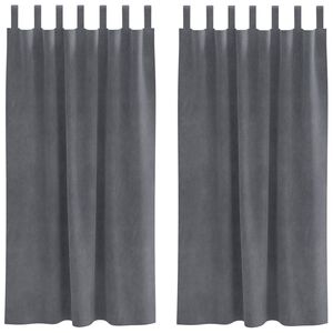 vidaXL Затъмняващи завеси 2 pcs Светлосиво 140 x 175 cm Кадифе