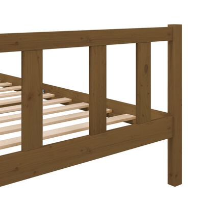 vidaXL Рамка за легло, меденокафява, масивно дърво, 120x200 см
