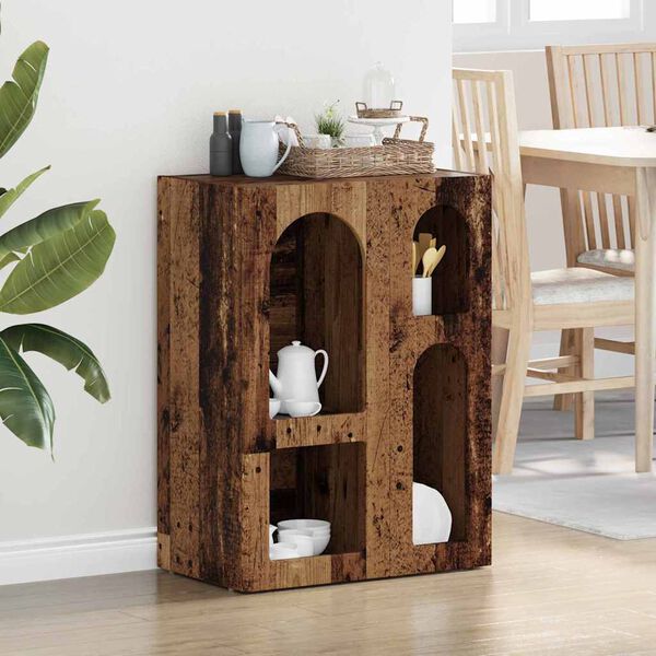 vidaXL Служебен шкаф Старо дърво 59 x 35 x 80.5 см Инженерно дърво