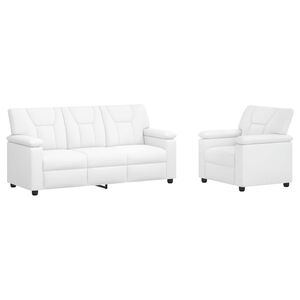 vidaXL Комплект дивани 2 pcs Бяло Изкуствена