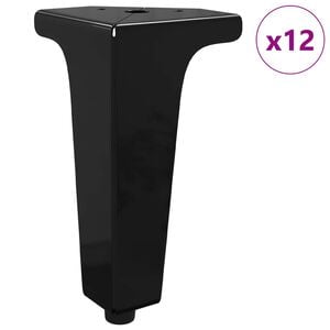 vidaXL Крака за мебели 12 бр. Черно 54,1 x 54,1 x 100 мм Желязо