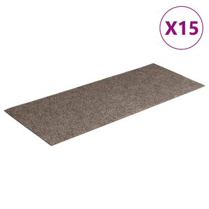 vidaXL Изтривалки за стълби, самозалепващи се, 15 бр., 60x25 см, бежови, правоъгълни