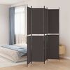 vidaXL Параван за стая, 4 панела, кафяв, 200x220 cм, плат
